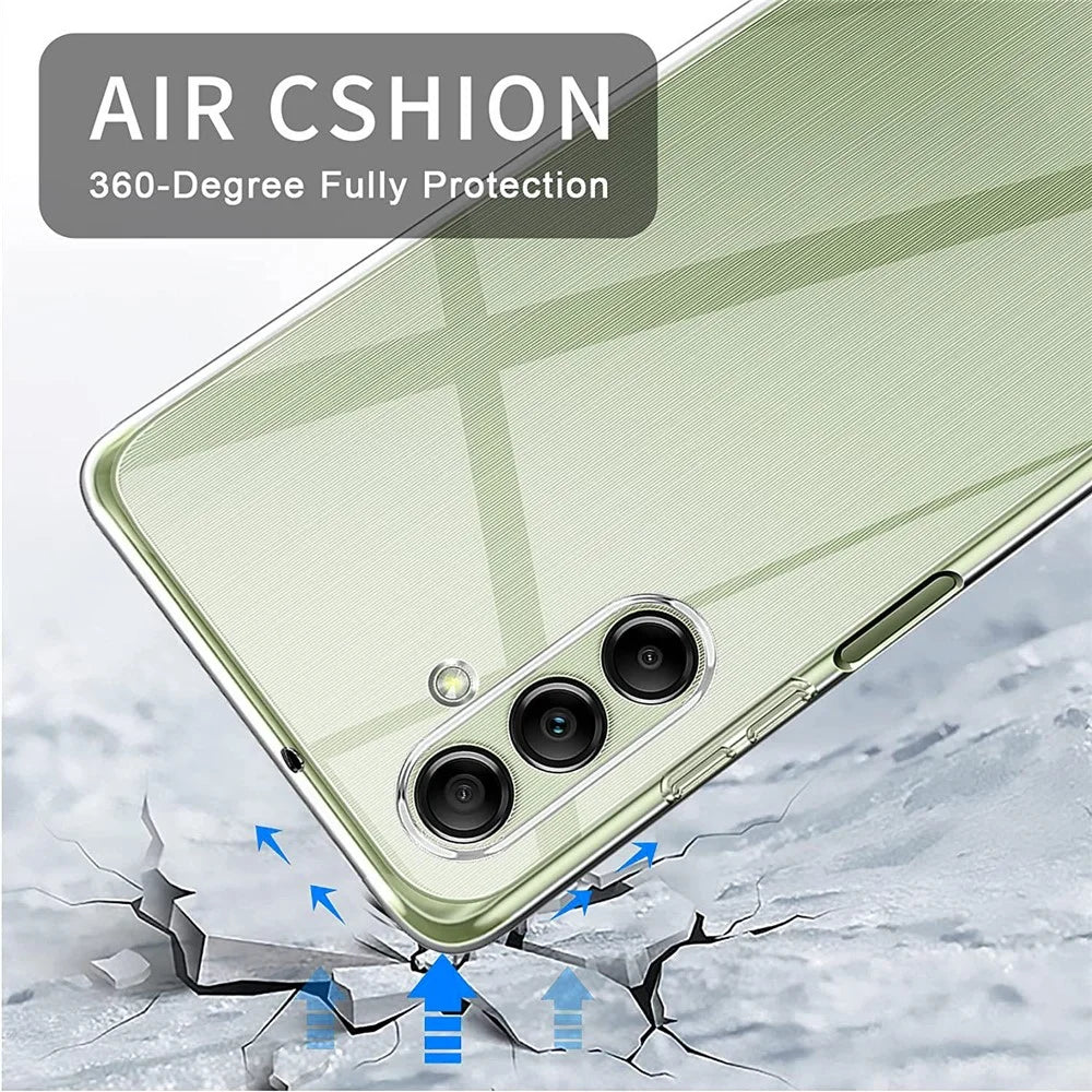 For Samsung Galaxy A25 5G (Global) (161.0 x 76.5 x 8.3mm) Case TPU Transparent Phone Cover with 3Pcs Tempered Glass Film - 5