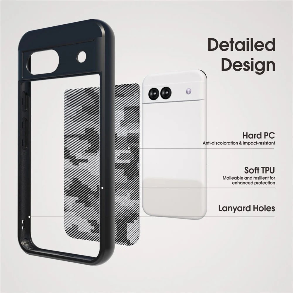 IBMRS For Google Pixel 8a Case TPU+PC Armor Shockproof Phone Cover - Grid Camouflage - 2