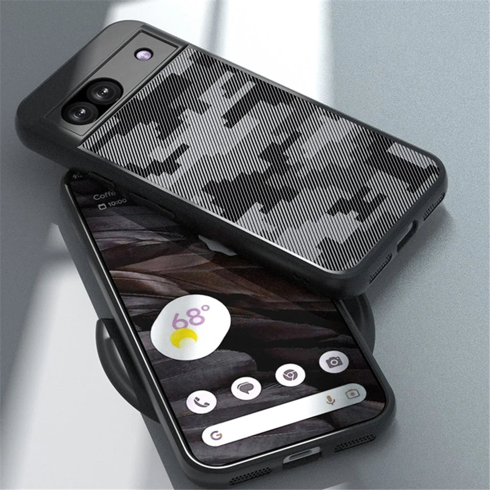 IBMRS For Google Pixel 8a Case TPU+PC Armor Shockproof Phone Cover - Grid Camouflage - 5