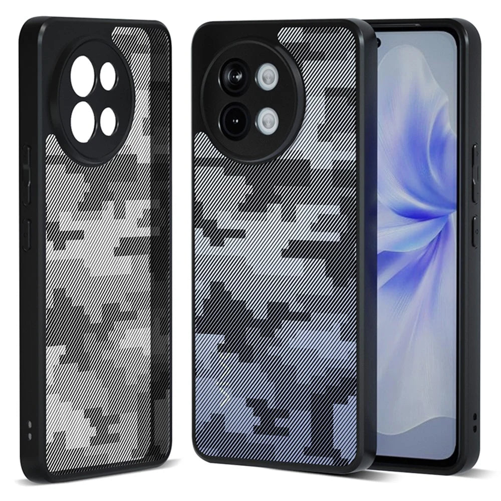 IBMRS For vivo S18e 5G Case Hybrid Soft TPU Frame+Hard PC Back Phone Cover - Grid Camouflage - 1