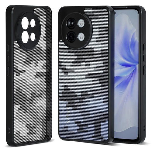 IBMRS For vivo S18e 5G Case Hybrid Soft TPU Frame+Hard PC Back Phone Cover - Grid Camouflage - 1
