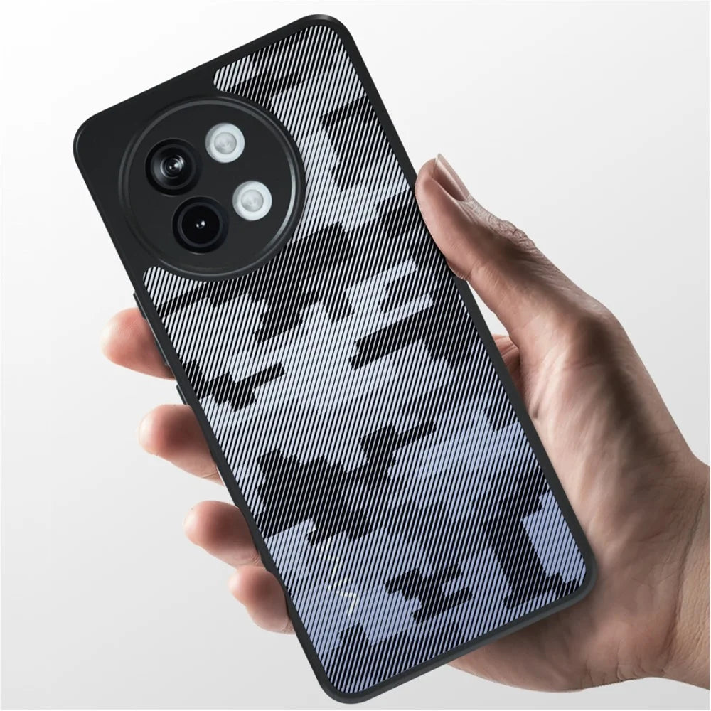 IBMRS For vivo S18e 5G Case Hybrid Soft TPU Frame+Hard PC Back Phone Cover - Grid Camouflage - 6