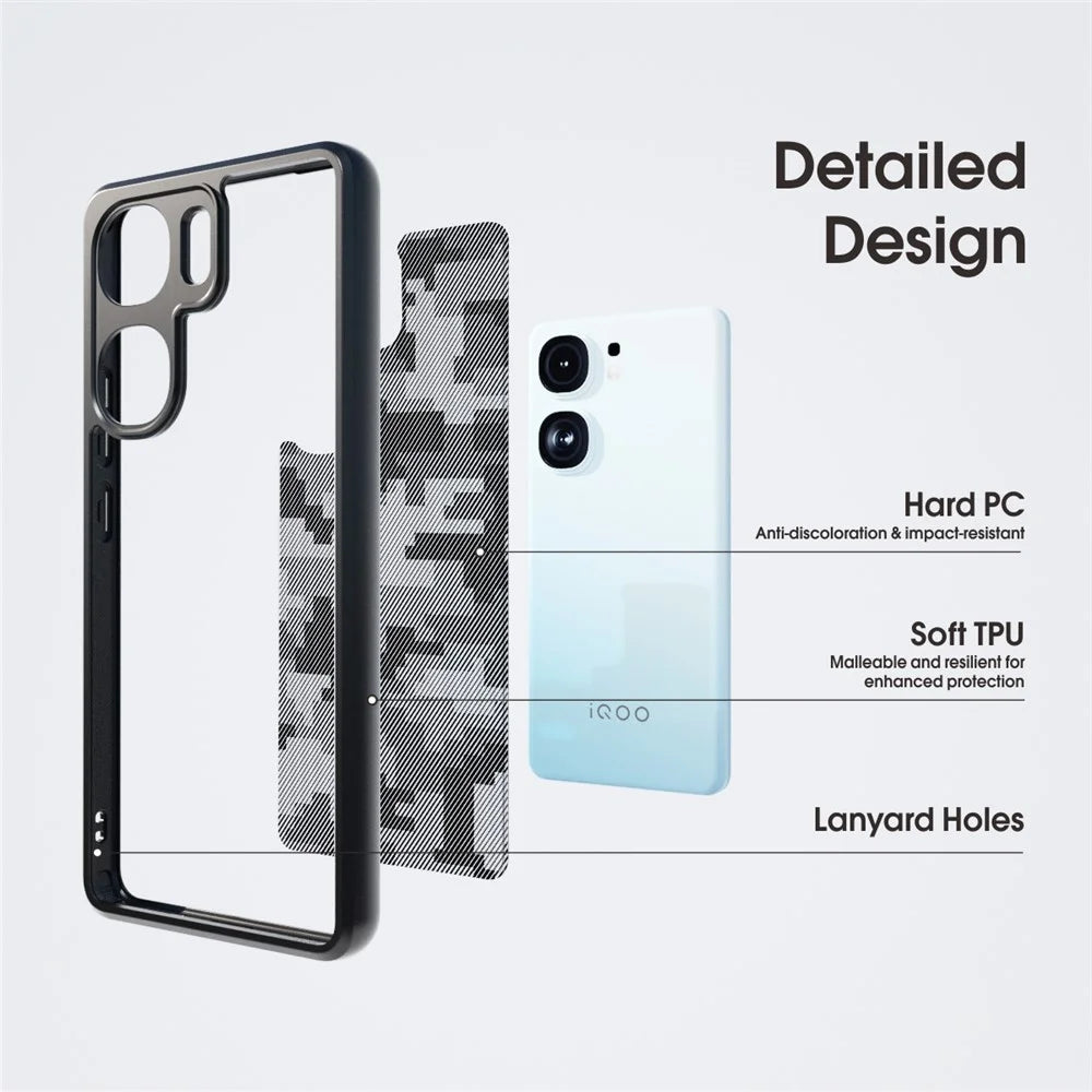 IBMRS For vivo iQOO Neo9 5G / Neo9 Pro 5G Case TPU+PC Drop Resistance Phone Cover - Grid Camouflage - 2