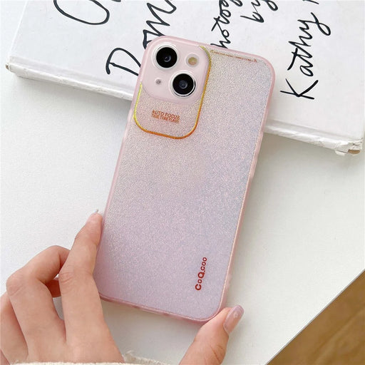 Q.COO Aurora Series for iPhone 14 Case TPU+PET Drop Protection Phone Cover - Transparent Pink - 2