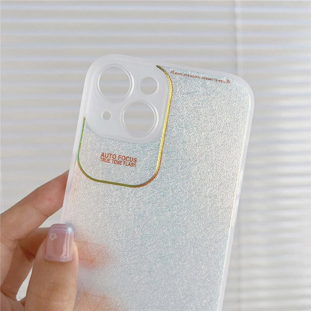 Q.COO Aurora Series for iPhone 14 Case TPU+PET Drop Protection Phone Cover - Transparent Pink - 4