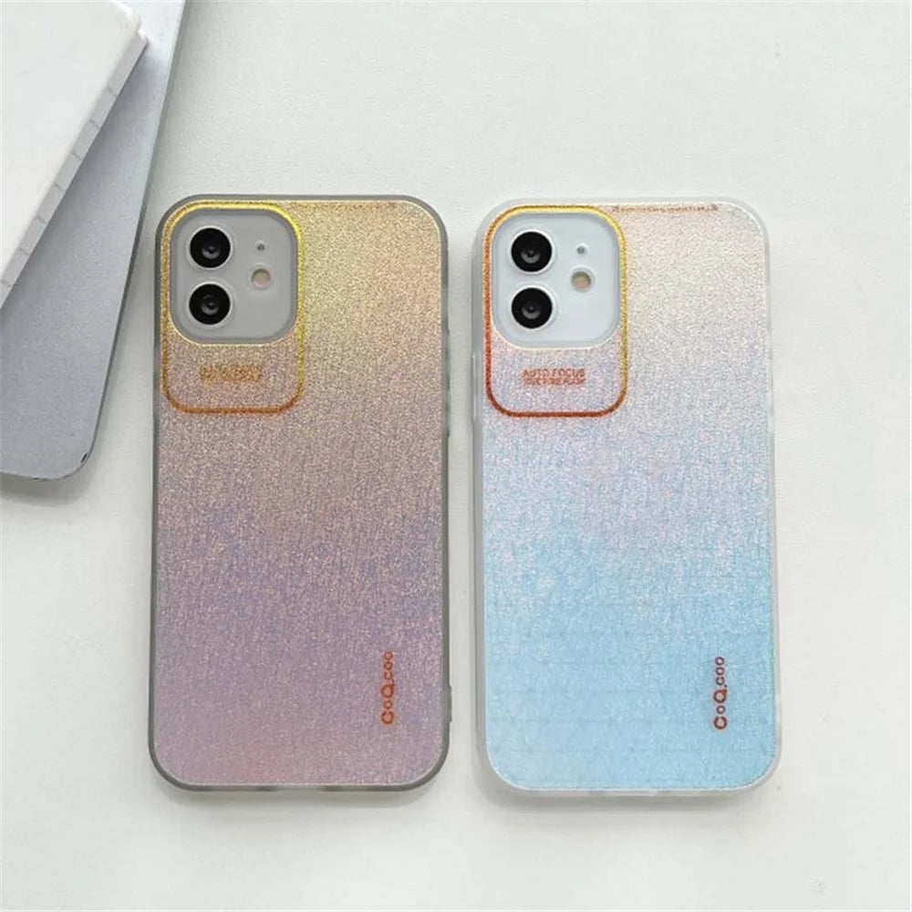 Q.COO Aurora Series for iPhone 12 Case Camera Protection TPU+PET Phone Cover - Transparent Pink - 7