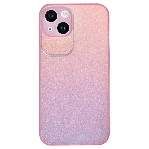 Q.COO Aurora Series for iPhone 14 Plus Case TPU+PET Aurora Aesthetic Phone Cover - Transparent Pink - 1