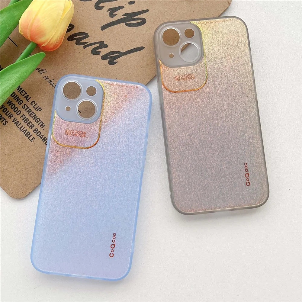 Q.COO Aurora Series for iPhone 13 Case TPU+PET Phone Cover with Aesthetic Detailing - Transparent Pink - 7