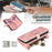 MEGSHI H1 Series For Samsung Galaxy S23 FE Leather Case Detachable 2-in-1 Zipper Phone Cover - Pink - 3