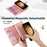 MEGSHI H1 Series For Samsung Galaxy S23 FE Leather Case Detachable 2-in-1 Zipper Phone Cover - Pink - 4