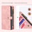 MEGSHI H1 Series For Samsung Galaxy S23 FE Leather Case Detachable 2-in-1 Zipper Phone Cover - Pink - 5