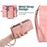 MEGSHI H1 Series For Samsung Galaxy S23 FE Leather Case Detachable 2-in-1 Zipper Phone Cover - Pink - 6