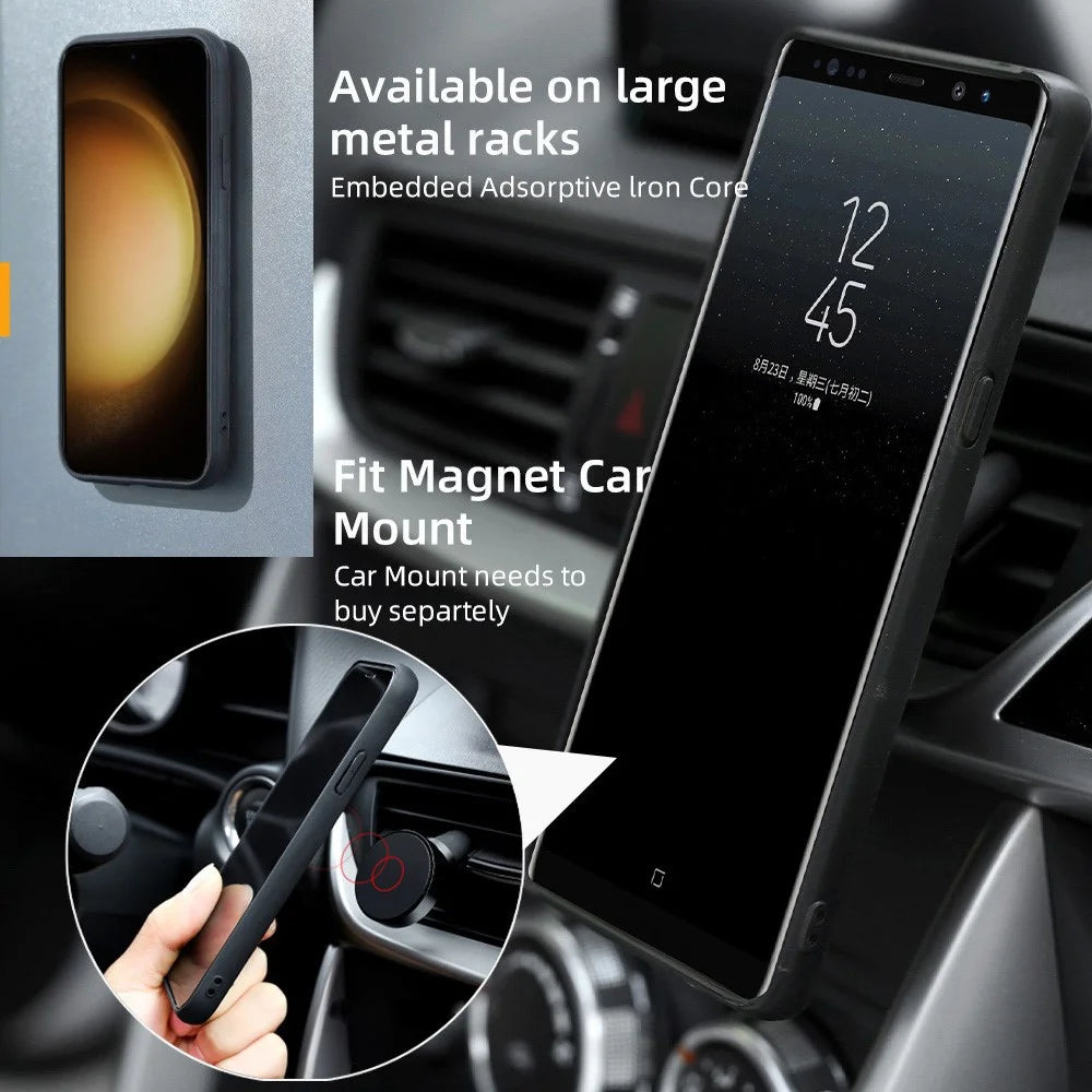 MEGSHI 017 Series For Samsung Galaxy S24 Phone Case Magnetic Detachable Wallet Leather Cover - Black - 6