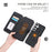 MEGSHI 004 Series For Samsung Galaxy S24+ Detachable Magnetic Leather Zipper Wallet Stand Cover Case with Mirror - Black - 3