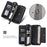MEGSHI 004 Series For Samsung Galaxy S24+ Detachable Magnetic Leather Zipper Wallet Stand Cover Case with Mirror - Black - 4