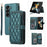 For Samsung Galaxy Z Fold5 5G Case Zipper Wallet Rhombus Leather Cover with Wrist Strap - Green - 1