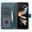 For Samsung Galaxy Z Fold5 5G Case Zipper Wallet Rhombus Leather Cover with Wrist Strap - Green - 2