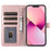 For iPhone 14 Case Leather Handbag Magnetic Closure Zipper Pocket Phone Cover - Rose Gold - 2