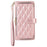 For iPhone 14 Case Leather Handbag Magnetic Closure Zipper Pocket Phone Cover - Rose Gold - 6