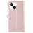 For iPhone 14 Case Leather Handbag Magnetic Closure Zipper Pocket Phone Cover - Rose Gold - 7