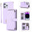 For iPhone 14 Pro Max Wallet Case Folio PU Leather Stand Rhombus Phone Cover with Hand Strap - Light Purple - 1
