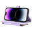 For iPhone 14 Pro Max Wallet Case Folio PU Leather Stand Rhombus Phone Cover with Hand Strap - Light Purple - 3