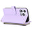 For iPhone 14 Pro Max Wallet Case Folio PU Leather Stand Rhombus Phone Cover with Hand Strap - Light Purple - 4