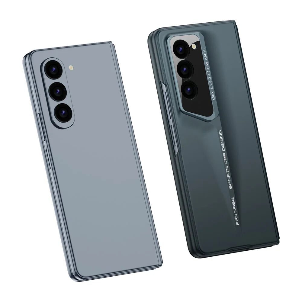 GKK For Samsung Galaxy Z Fold5 5G Case Anti-Drop Hard PC Phone Cover with Tempered Glass Film - Grey - 4