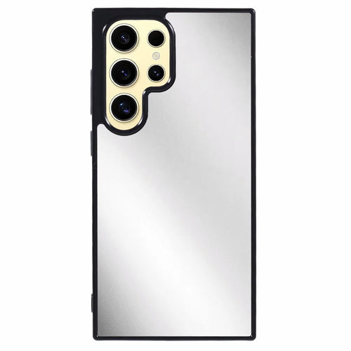 For Samsung Galaxy S24 Ultra TPU Case Mirror Surface Phone Cover Bright Reflection - Black - 1