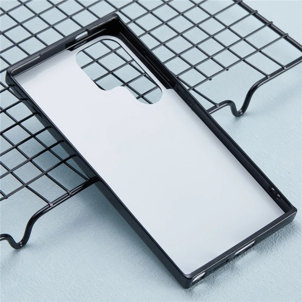 For Samsung Galaxy S24 Ultra TPU Case Mirror Surface Phone Cover Bright Reflection - Black - 3