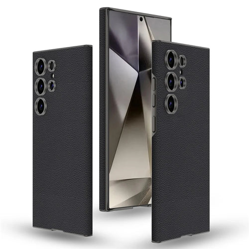 GKK For Samsung Galaxy S24 Ultra PC+PU Case Skin-Touch Slim Phone Cover - Titanium Black - 1