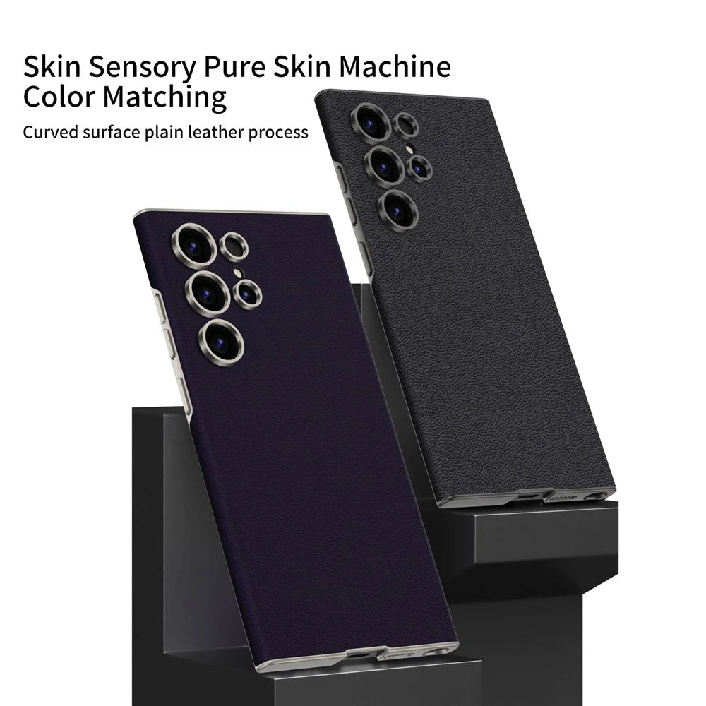 GKK For Samsung Galaxy S24 Ultra PC+PU Case Skin-Touch Slim Phone Cover - Titanium Black - 4