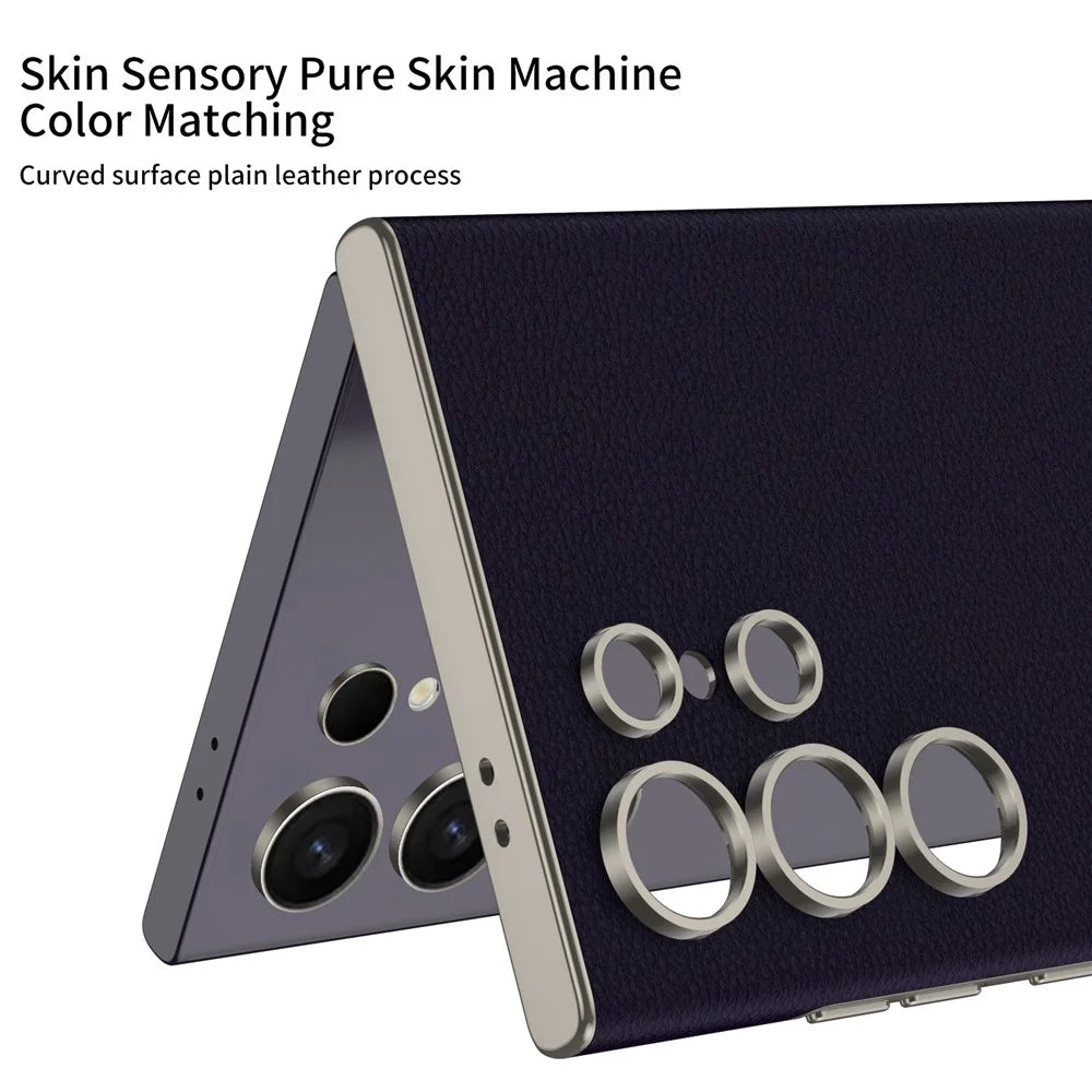 GKK For Samsung Galaxy S24 Ultra PC+PU Case Skin-Touch Slim Phone Cover - Titanium Black - 6