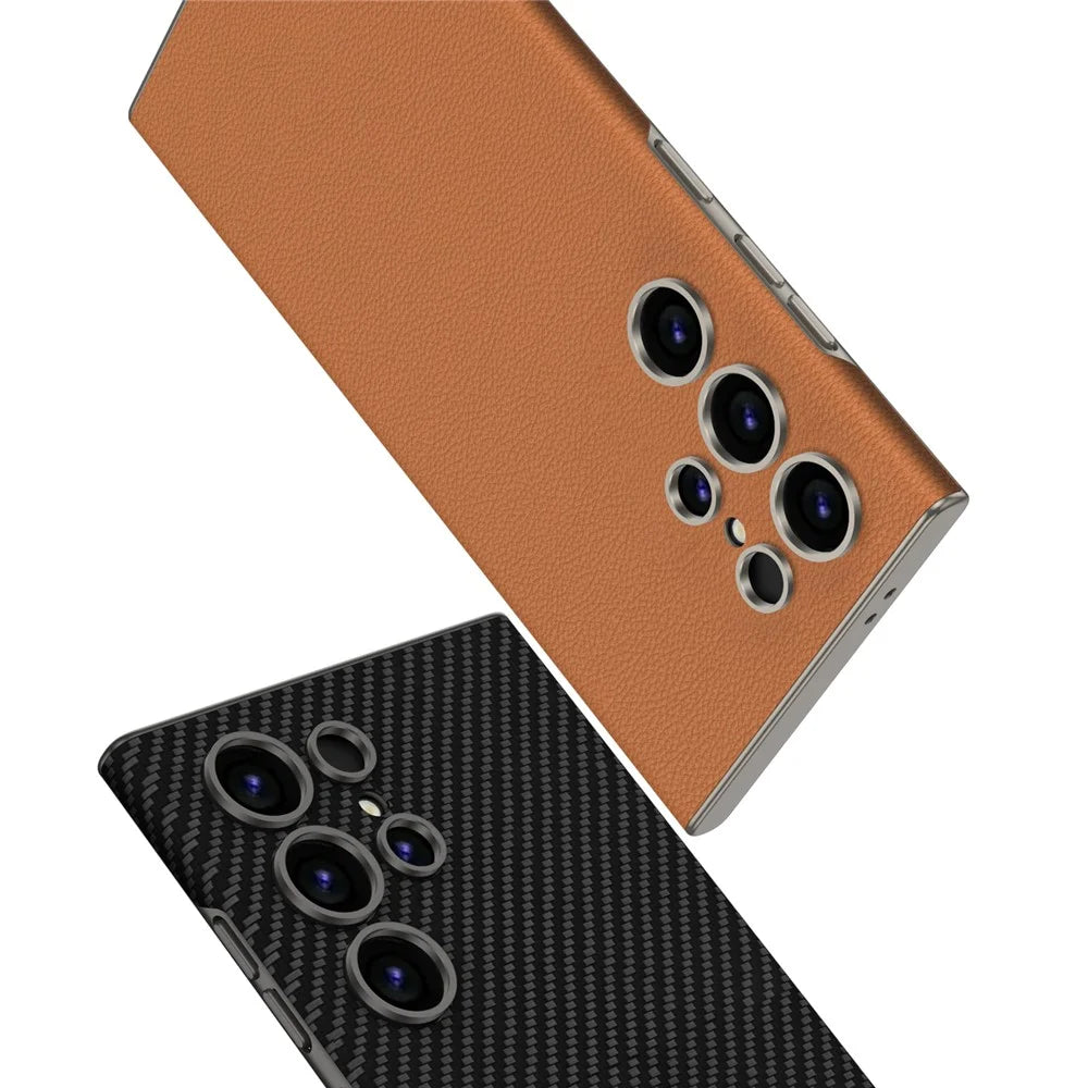 GKK For Samsung Galaxy S24 Ultra PC+PU Case Skin-Touch Slim Phone Cover - Titanium Black - 7