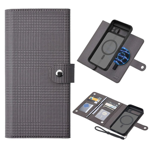 VILI GHA Series For Google Pixel 8 Pro RFID Blocking Case Card Holder Phone Cover Magnetic Case - Grey - 1