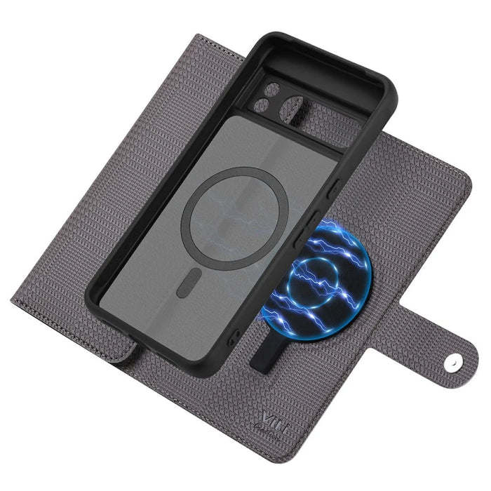 VILI GHA Series For Google Pixel 8 Pro RFID Blocking Case Card Holder Phone Cover Magnetic Case - Grey - 5