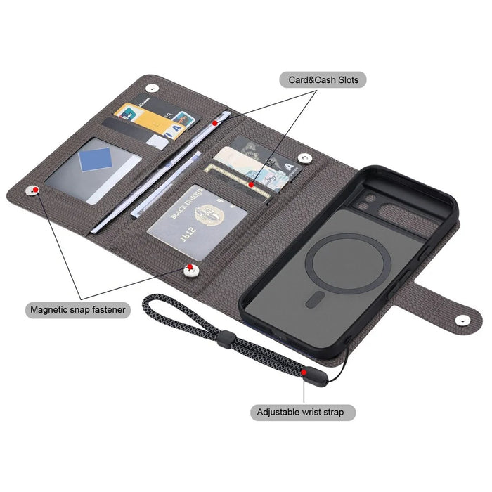 VILI GHA Series For Google Pixel 8 Pro RFID Blocking Case Card Holder Phone Cover Magnetic Case - Grey - 7