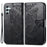For Samsung Galaxy A35 5G Leather Case Butterfly Imprinted Phone Cover with Wrist Strap - Black - 1