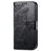 For Samsung Galaxy A35 5G Leather Case Butterfly Imprinted Phone Cover with Wrist Strap - Black - 5