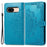 For Google Pixel 8a Case Flip Wallet PU Leather Mandala Embossed Design Phone Cover - Blue - 1