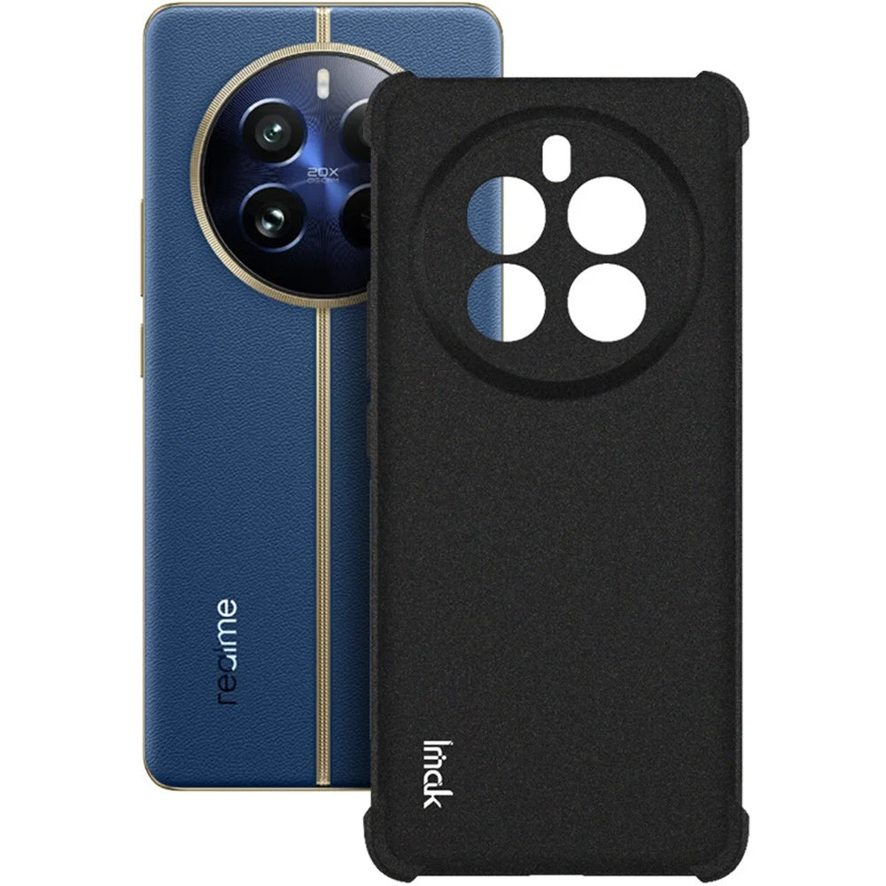IMAK For Realme 12 Pro 5G / 12 Pro+ 5G Case Airbag Corner Matte TPU Phone Cover - Black - 2