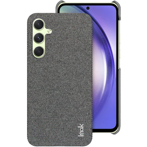 IMAK Ruiyi Series for Samsung Galaxy A55 5G Case Fabric Texture Leather+PC Phone Back Cover - Dark Grey - 2