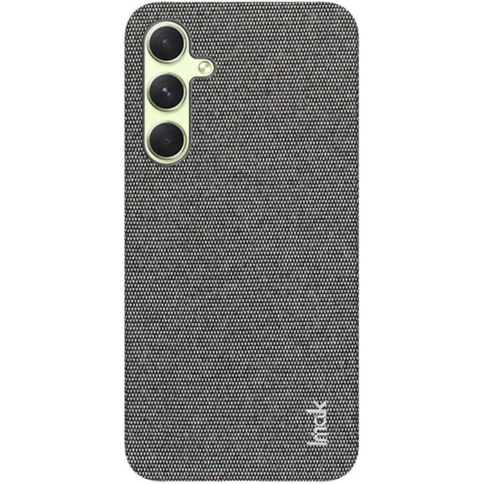 IMAK Ruiyi Series for Samsung Galaxy A55 5G Case Fabric Texture Leather+PC Phone Back Cover - Dark Grey - 4