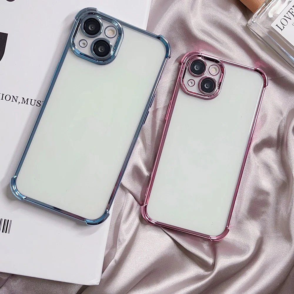 For iPhone 14 Plus Case Reinforced Corners Shockproof TPU Phone Case with PVC Lens Film - Dark Purple - 3