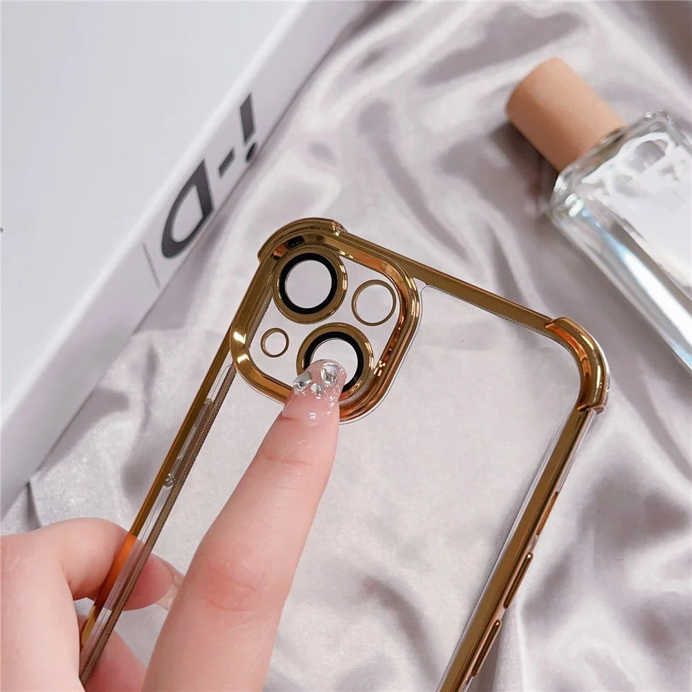 For iPhone 14 Plus Case Reinforced Corners Shockproof TPU Phone Case with PVC Lens Film - Dark Purple - 4