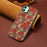 For iPhone 11 Case Floral Pattern Leather+PC+TPU Hybrid Shockproof Phone Cover - Summer / Red - 3