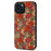 For iPhone 15 Leather Back Cover Floral Pattern TPU+PC Slim Phone Case - Summer / Red - 1