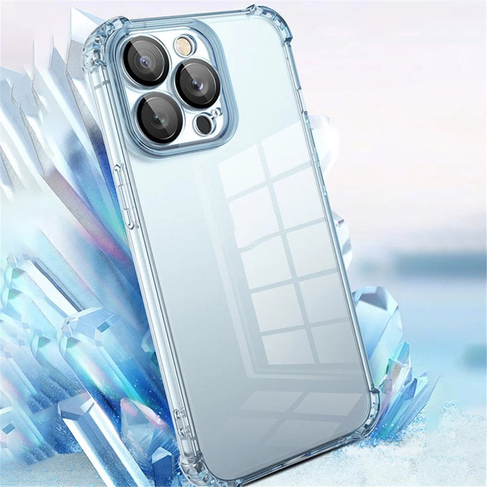 For iPhone 14 Pro Max Case Camera Protection TPU Phone Cover Four Corner Reinforced - Dark Purple - 4