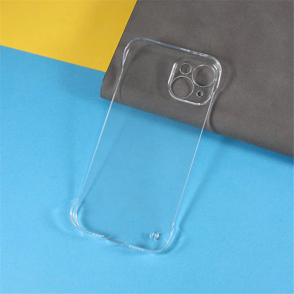 For iPhone 15 Case Hard PC Frameless Slim-Fit Cell Phone Cover - Transparent - 4