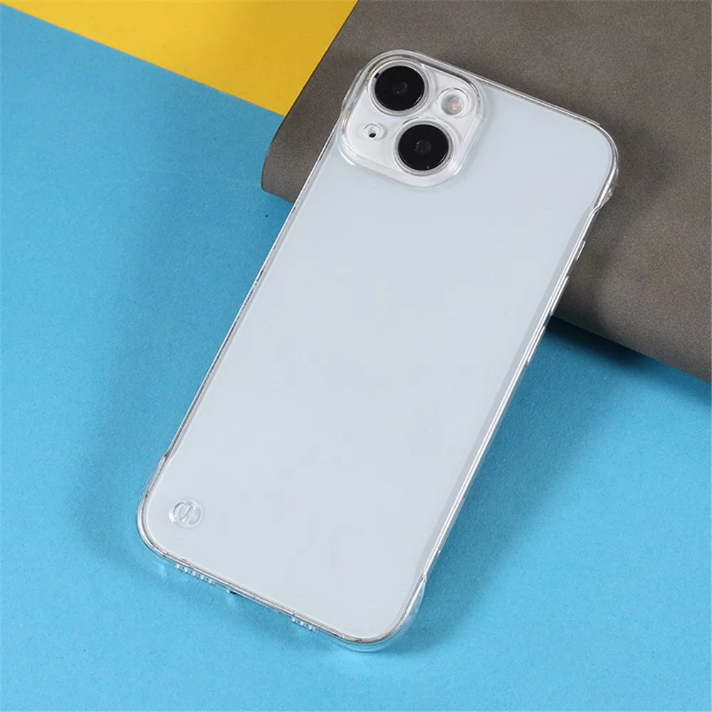 For iPhone 15 Case Hard PC Frameless Slim-Fit Cell Phone Cover - Transparent - 5